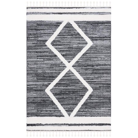 Safavieh 9 x 12 ft. Moroccan Tassel Shag Power Loomed Rectangle Rug Black & Ivory MTS650Z-9